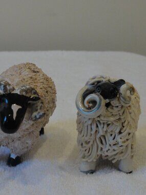 Scottish Spaghetti Fleece Sheep Ceramic EXCELENT CONDITION!